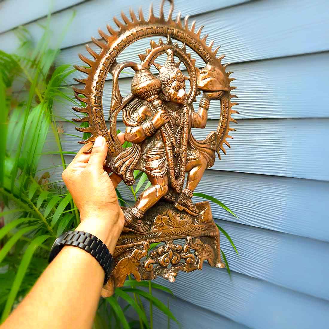 Hanuman ji Wall Hanging | Bajarangbali Wall Art - for Home, Puja, Living Room & Office | Antique Wall Idol for Religious & Spiritual Decor - For Pooja, Temple & Home Decor - 16 inch