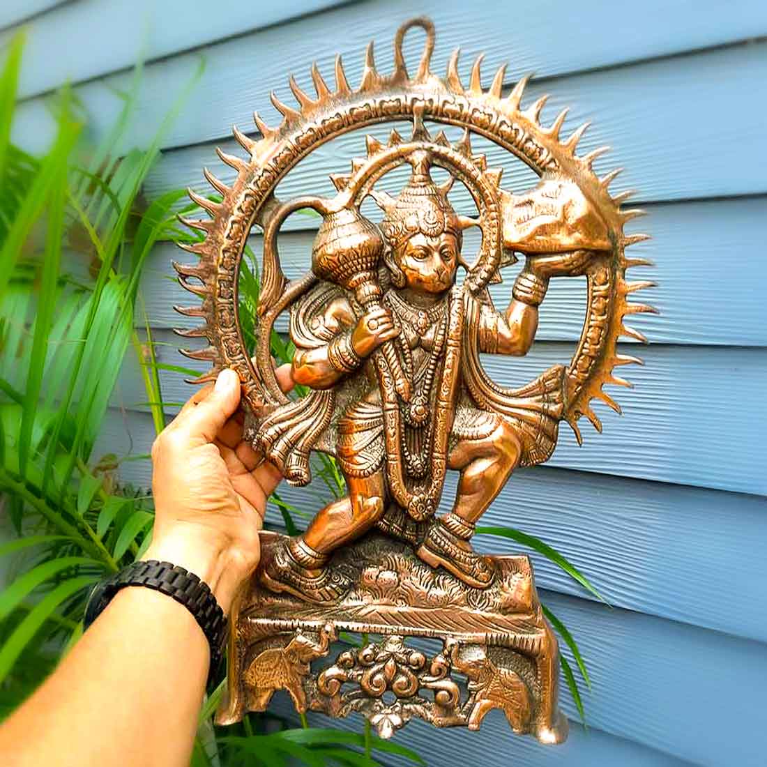 Hanuman ji Wall Hanging | Bajarangbali Wall Art - for Home, Puja, Living Room & Office | Antique Wall Idol for Religious & Spiritual Decor - For Pooja, Temple & Home Decor - 16 inch
