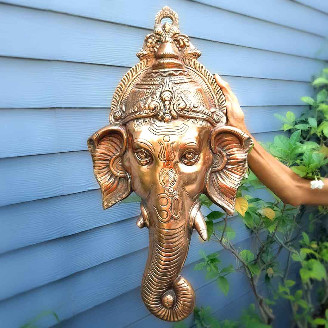 Lord Ganesh Face Wall Art For Pooja, Temple & Office Decor -27 Inch - ApkaMart