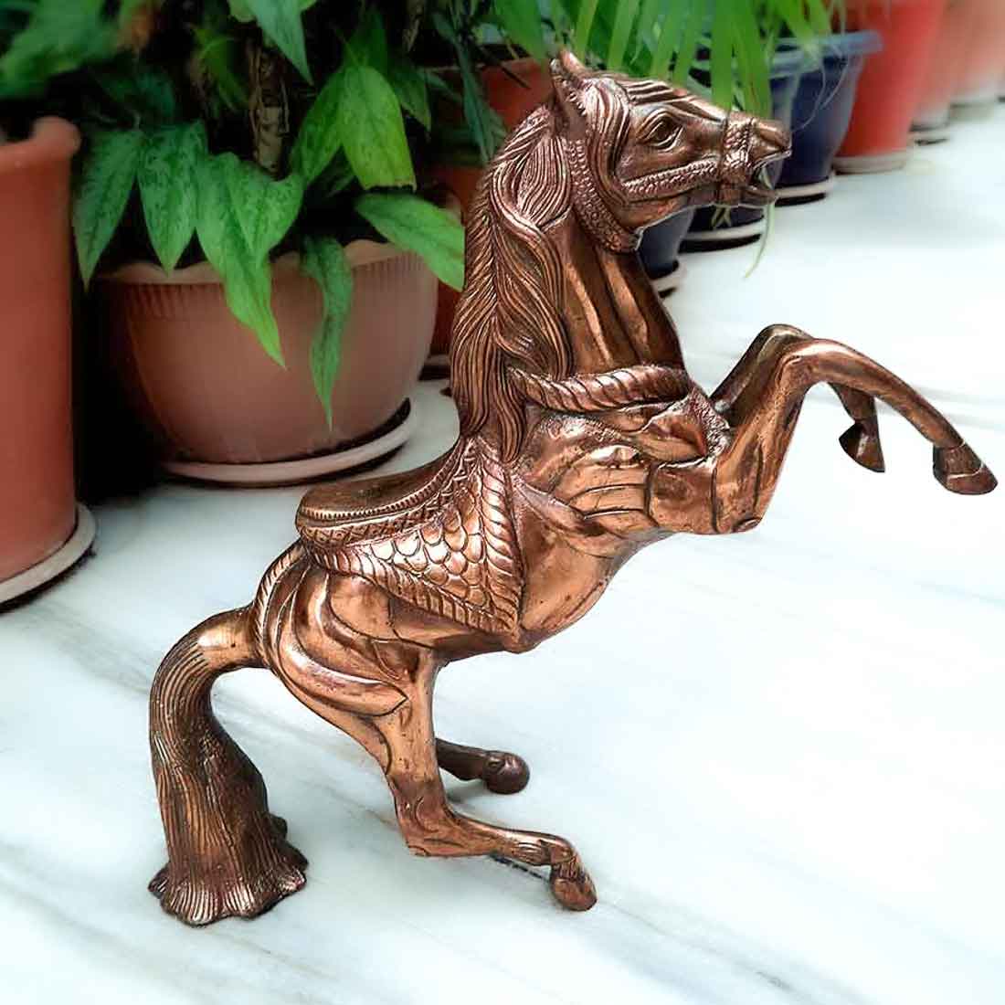 Antique Horse Showpiece - For Table Decor & Gifts - 14 Inch