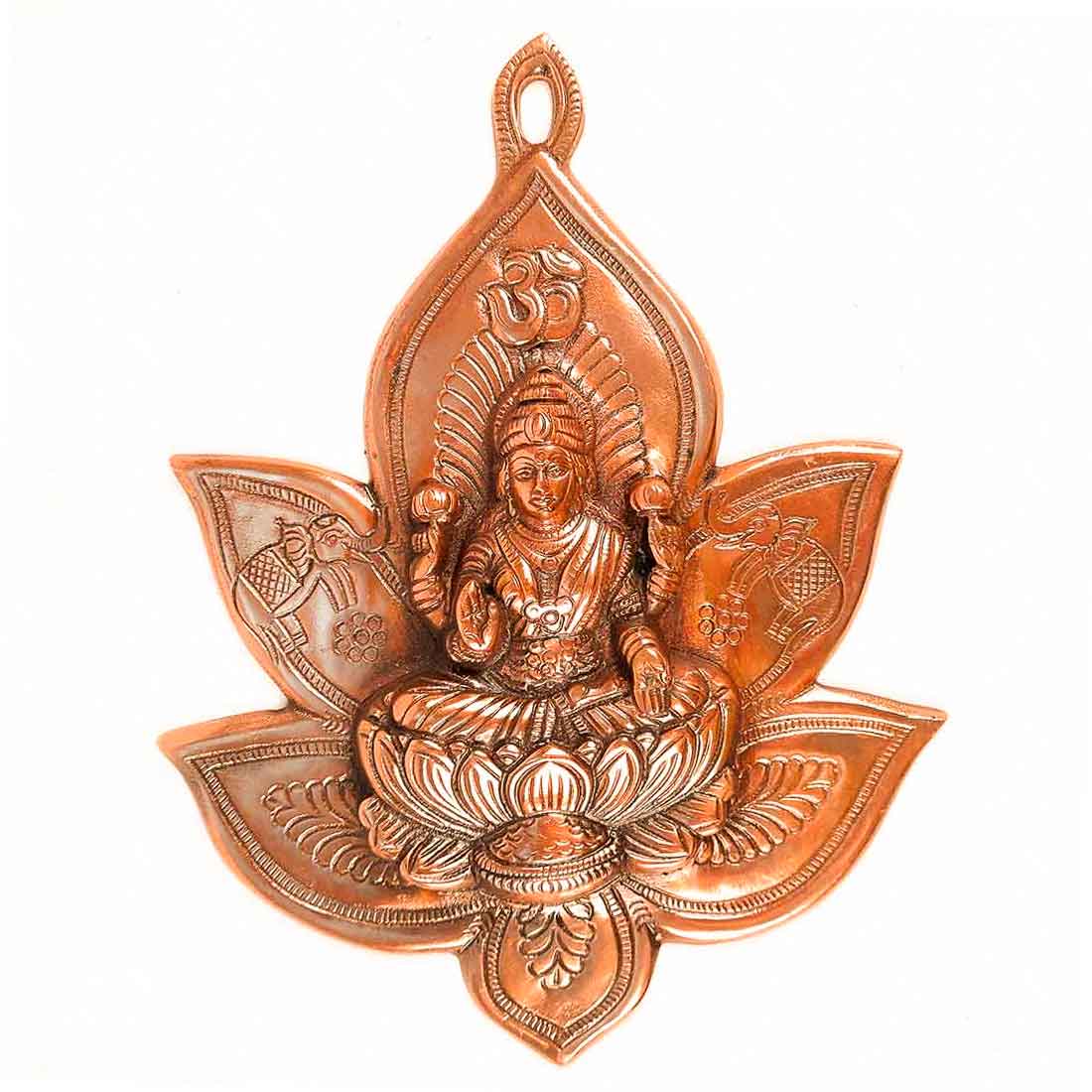 Goddess Lakshmi Sitting on Lotus Wall Hanging - 12 Inch - ApkaMart