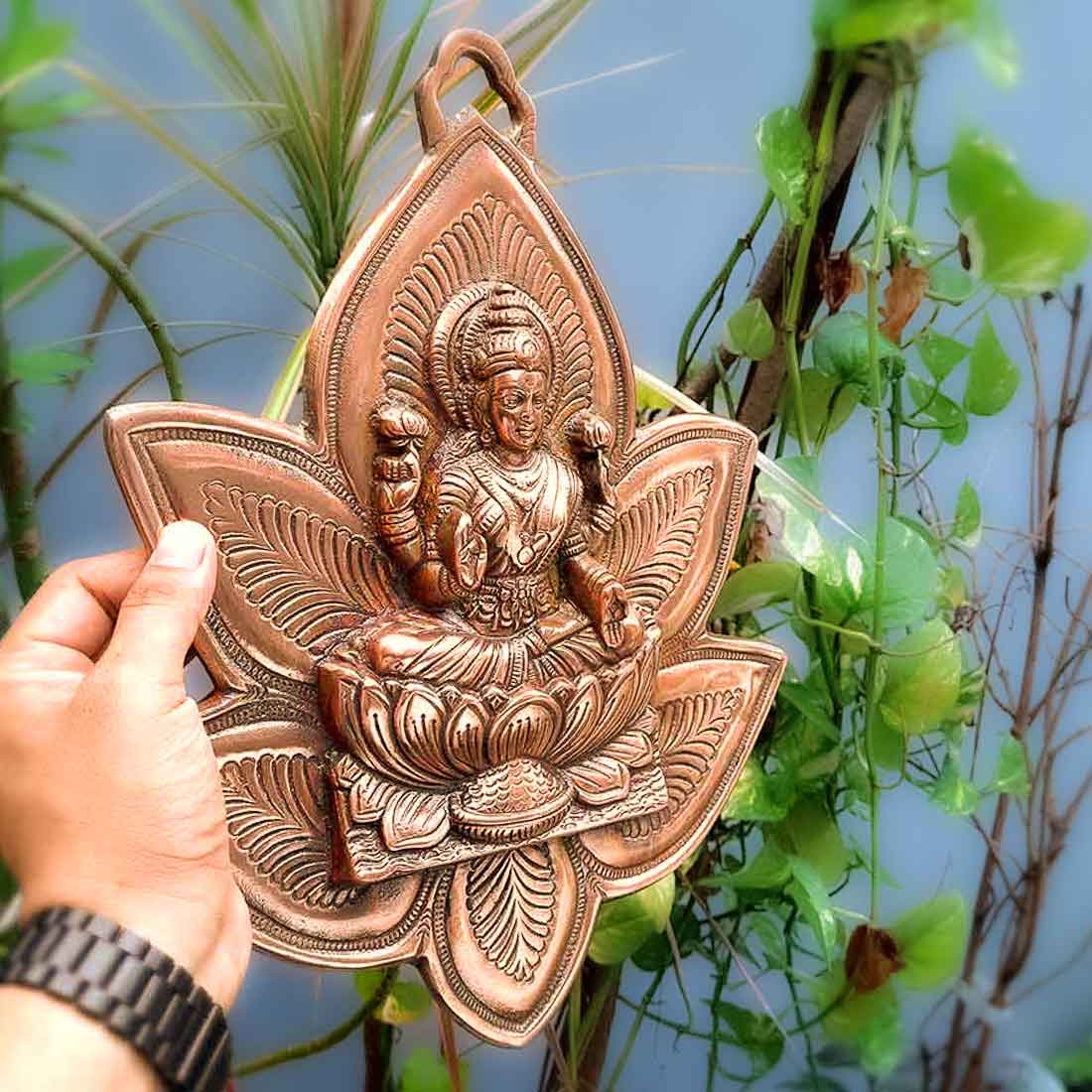 Goddess Laxmi Wall Hanging | Lakshmi Ji Wall Hanging - For Pooja, Mandir & Home Decor - 14 Inch - ApkaMart