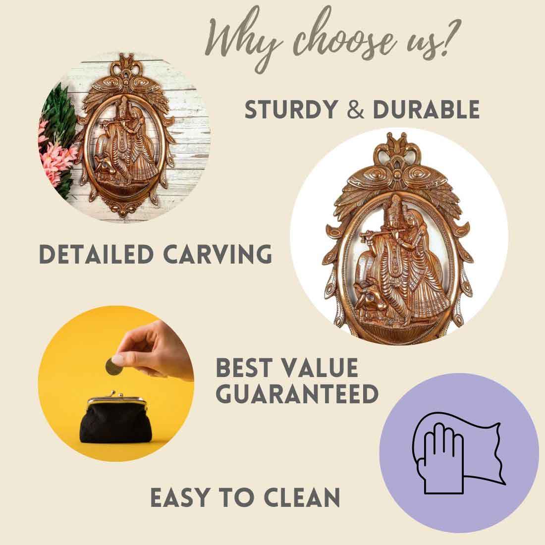 Wall Decor for Living Room | Radha Krishna Wall Art - 18 Inch - ApkaMart