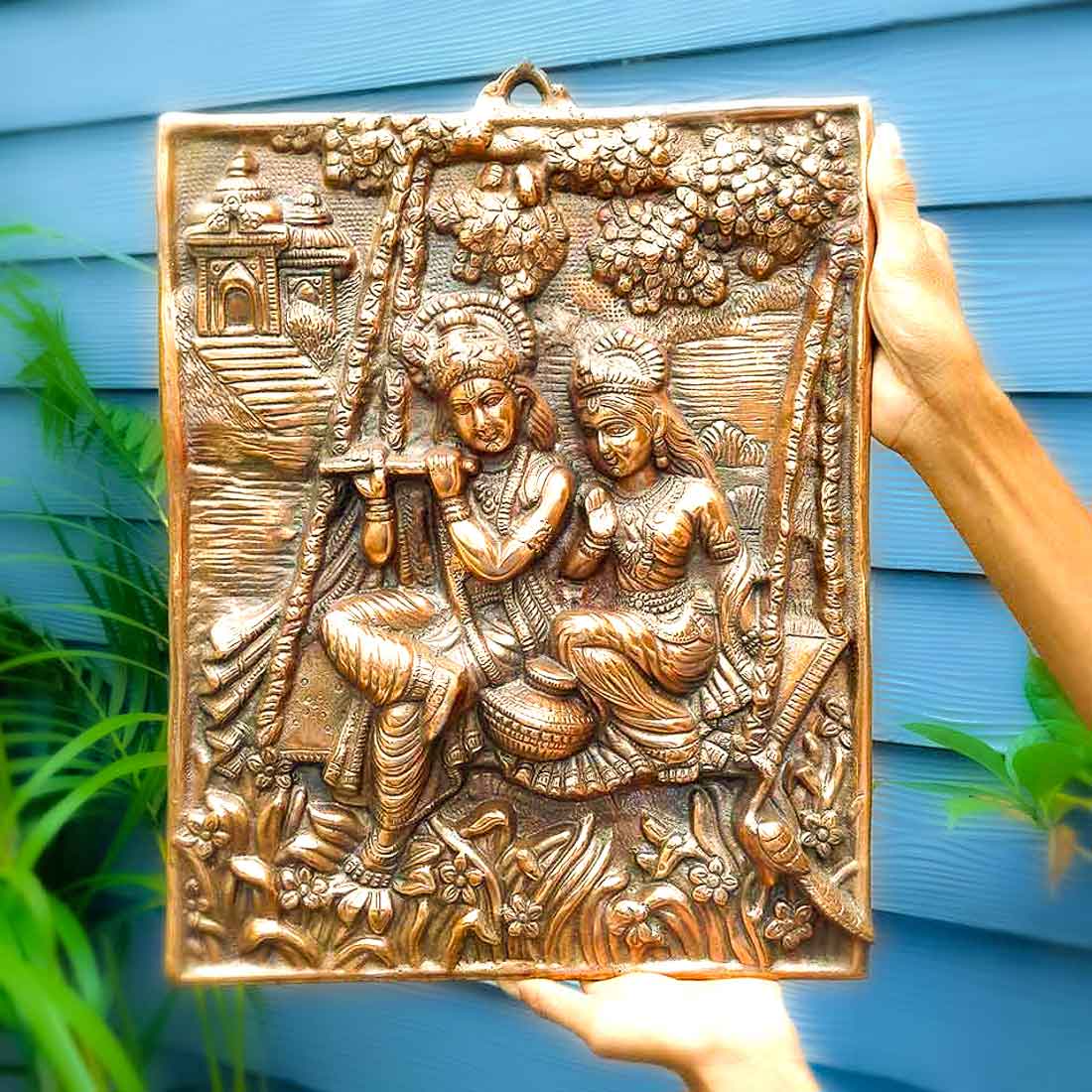 Radha Krishna Wall Hanging Idol - Dancing Pose | Shri Krishna Radha Wall Art Statue For Big Walls - for Gift, Home, Living Room, Office, Puja Room Decoration - 24 Inch - Apkamart #Style_Design 2