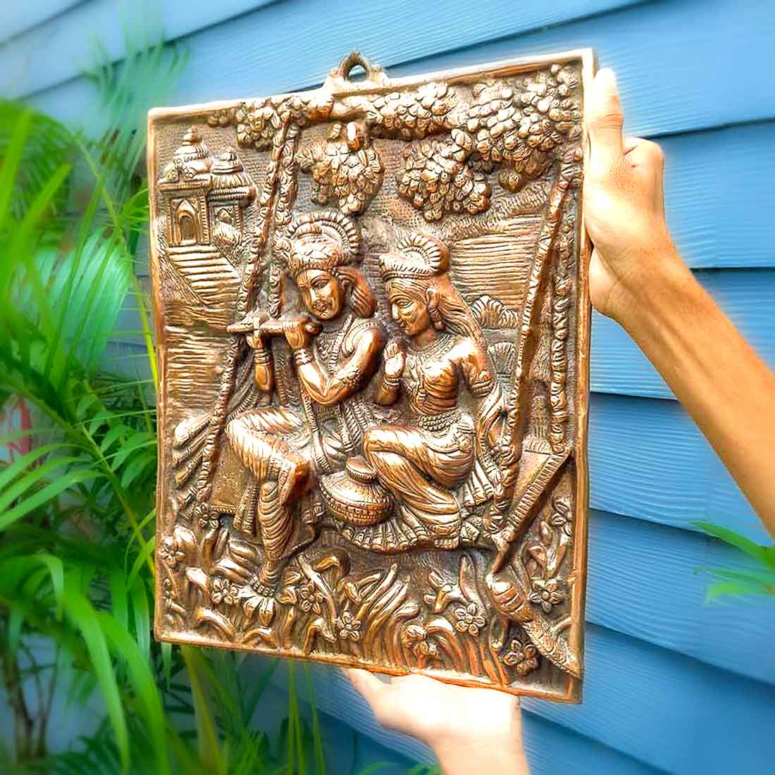 Radha Krishna Wall Hanging Idol - Dancing Pose | Shri Krishna Radha Wall Art Statue For Big Walls - for Gift, Home, Living Room, Office, Puja Room Decoration - 24 Inch - Apkamart #Style_Design 2