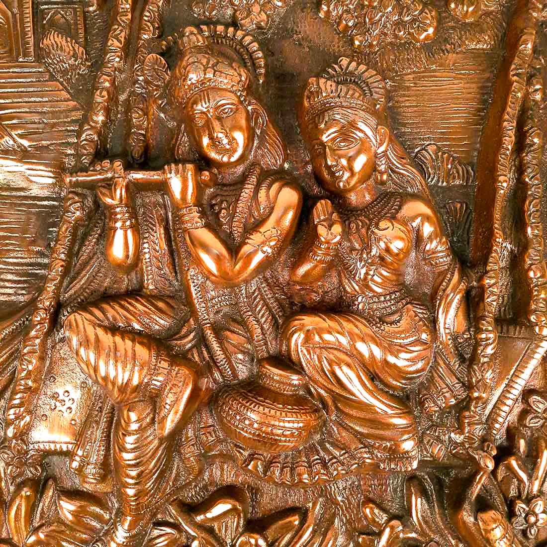 Radha Krishna Wall Hanging Idol - Dancing Pose | Shri Krishna Radha Wall Art Statue For Big Walls - for Gift, Home, Living Room, Office, Puja Room Decoration - 24 Inch - Apkamart #Style_Design 2