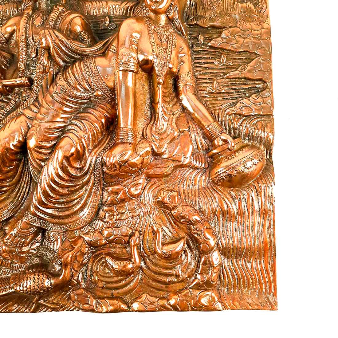 Radha Krishna Wall Hanging Idol | Shri Radha Krishna Wall Hanging Art Statue Murti | Religious & Spiritual Sculpture - for Gift, Home, Living Room, Office, Puja Room Decoration   - 20 inch