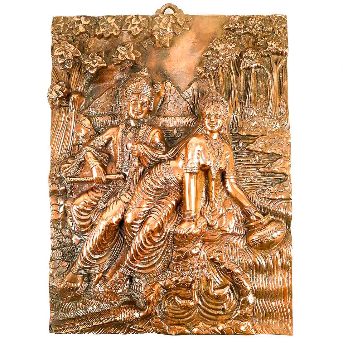 Radha Krishna Wall Hanging Idol | Shri Radha Krishna Wall Hanging Art Statue Murti | Religious & Spiritual Sculpture - for Gift, Home, Living Room, Office, Puja Room Decoration   - 20 inch