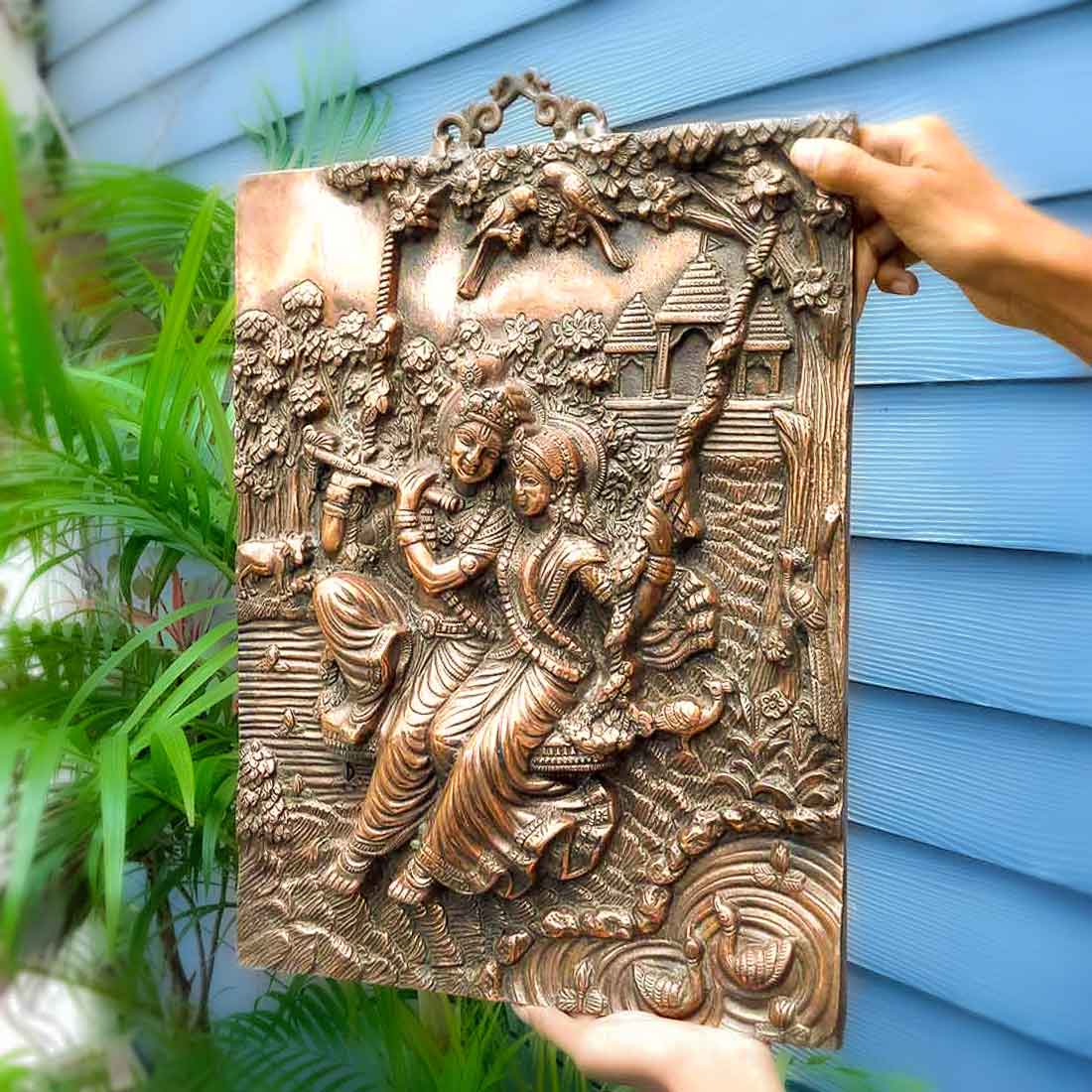 Radha Krishna Wall Hanging - For for Living Room & Gifts - 21 Inch - ApkaMart