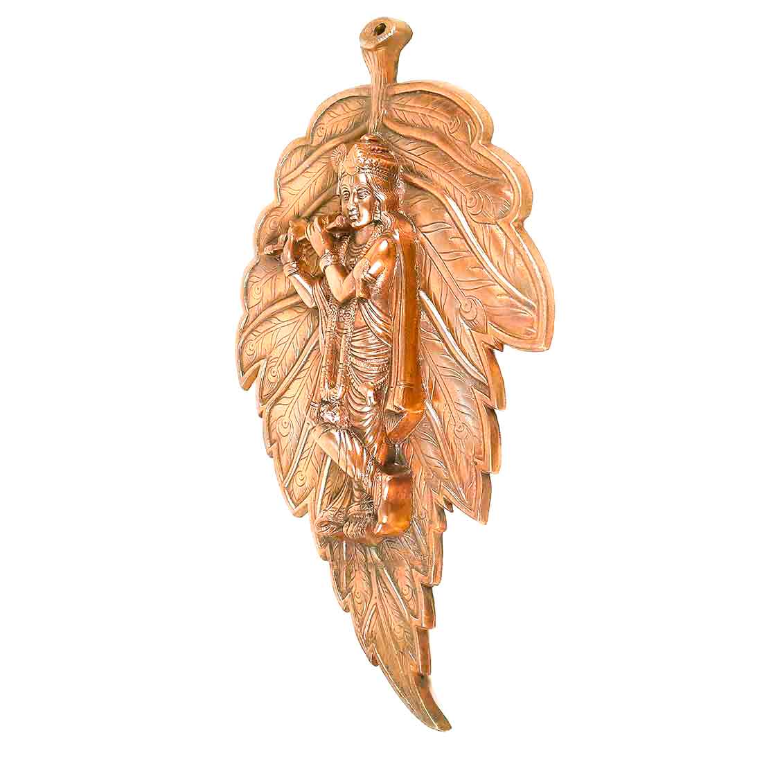 Krishna Wall Art  | Living Room Decor Leaf Design - 19 inch - ApkaMart