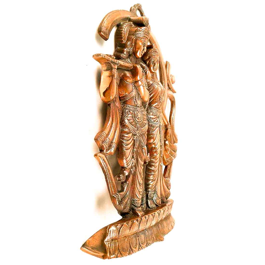 Radha Krishna Murti Wall Hanging | Shri Radhe Krishna Playing Flute With Om Wall Art Statue Idol - for Home, Living Room, Office, Puja , Entrance Decoration & Gifts - 25 inch
