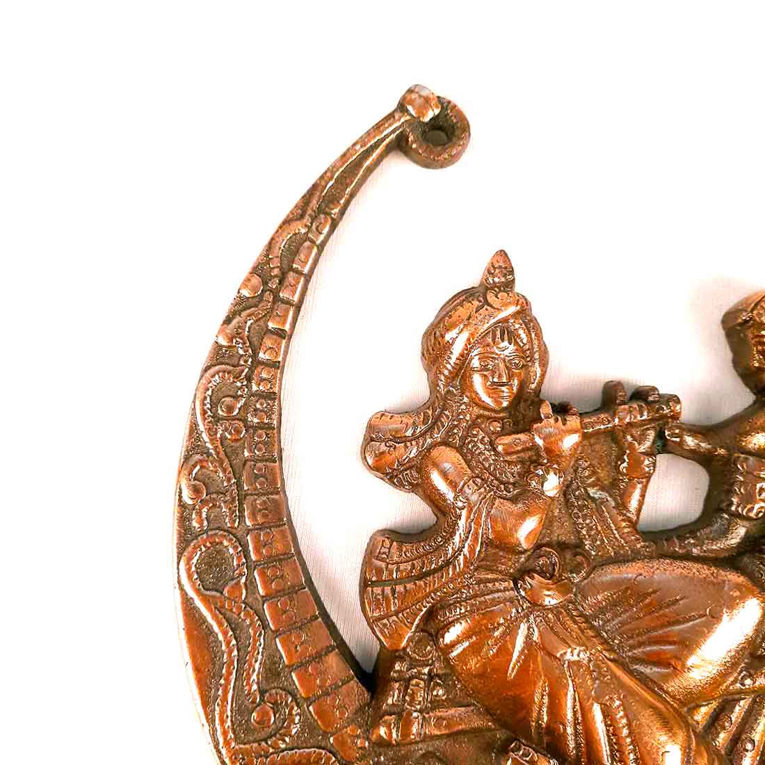 Krishna Wall Hanging | Metal Wall Art Moon Design - 9 Inch - ApkaMart