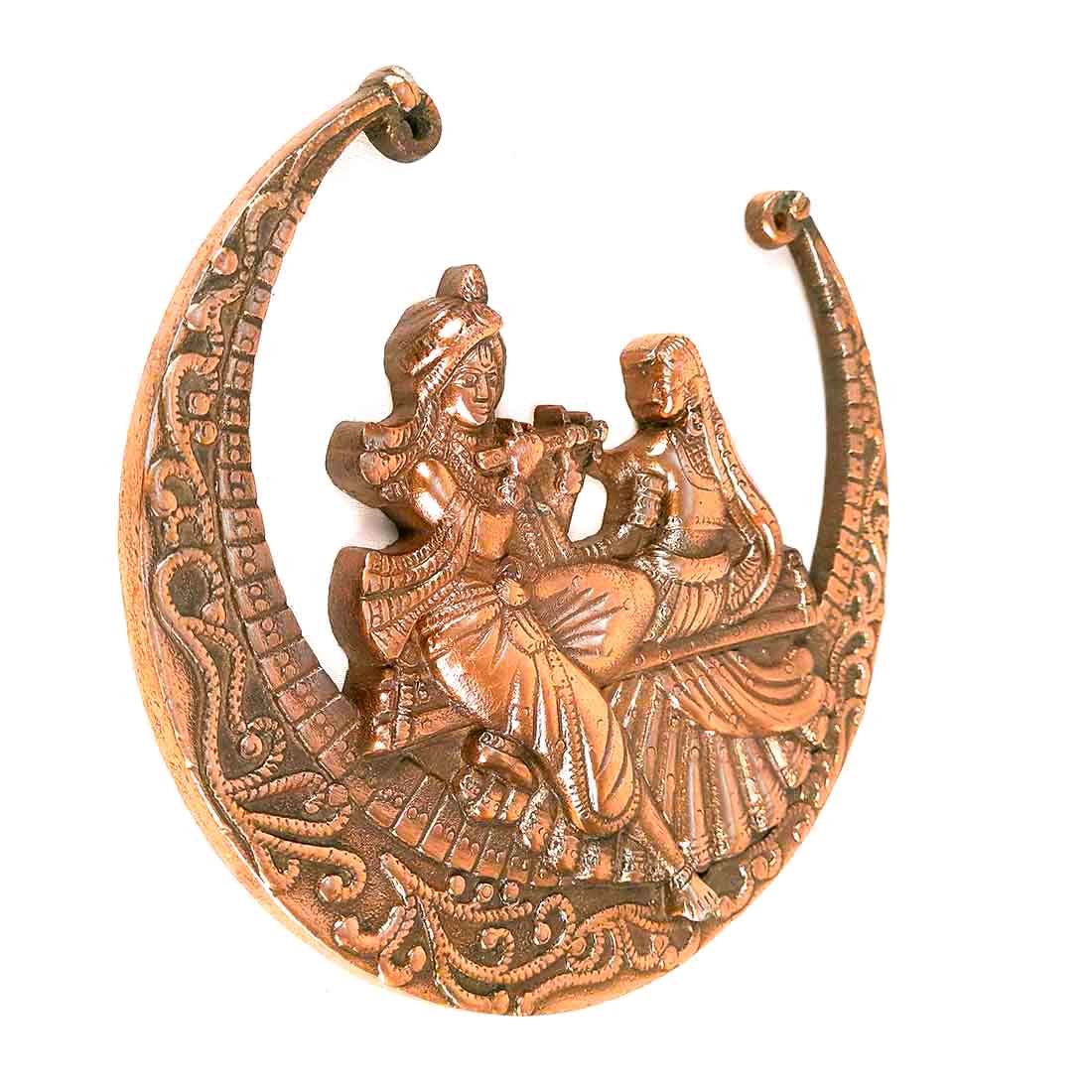 Krishna Wall Hanging | Metal Wall Art Moon Design - 9 Inch - ApkaMart