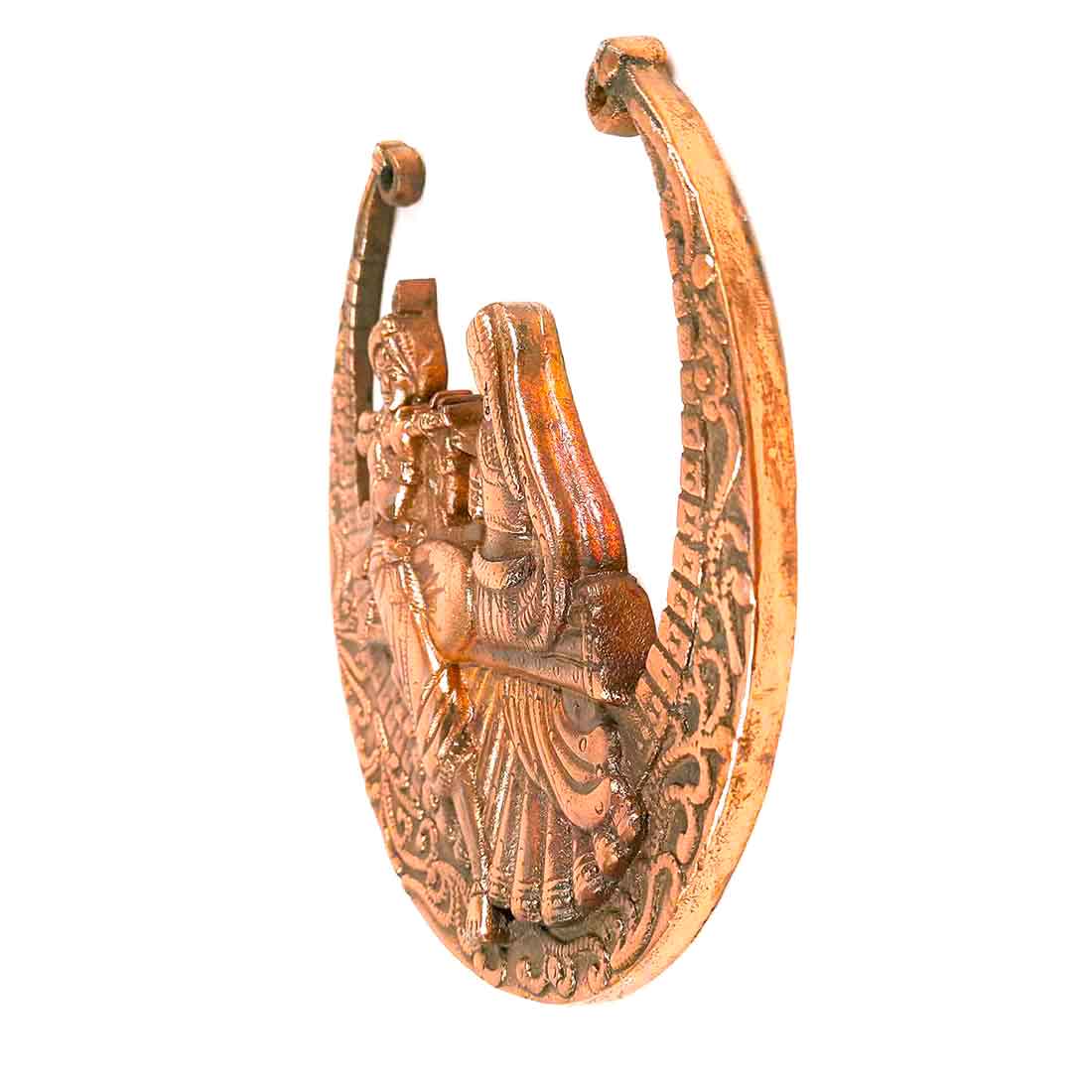 Krishna Wall Hanging | Metal Wall Art Moon Design - 9 Inch - ApkaMart