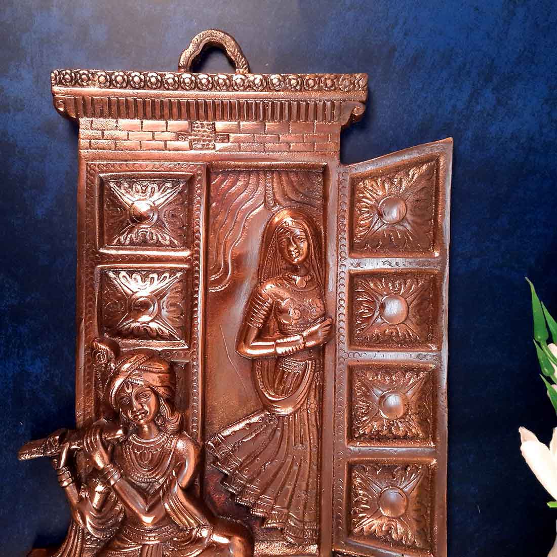 Radha Krishna Wall Hanging - Metal Wall Art Decor - 18 Inch - ApkaMart