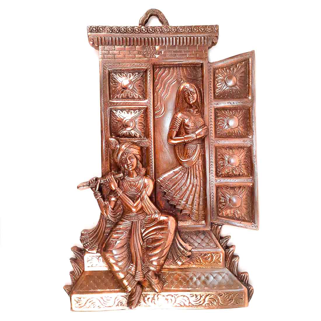 Radha Krishna Wall Hanging - Metal Wall Art Decor - 18 Inch - ApkaMart