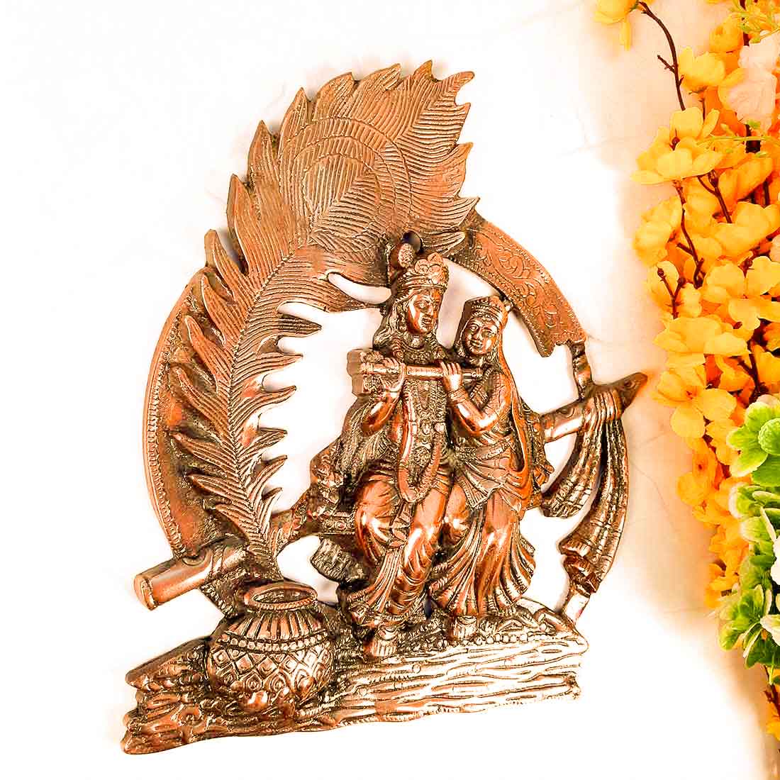 Wall Art for Living Room | Metal Wall Decor Morpankh Design - 16 Inch - ApkaMart