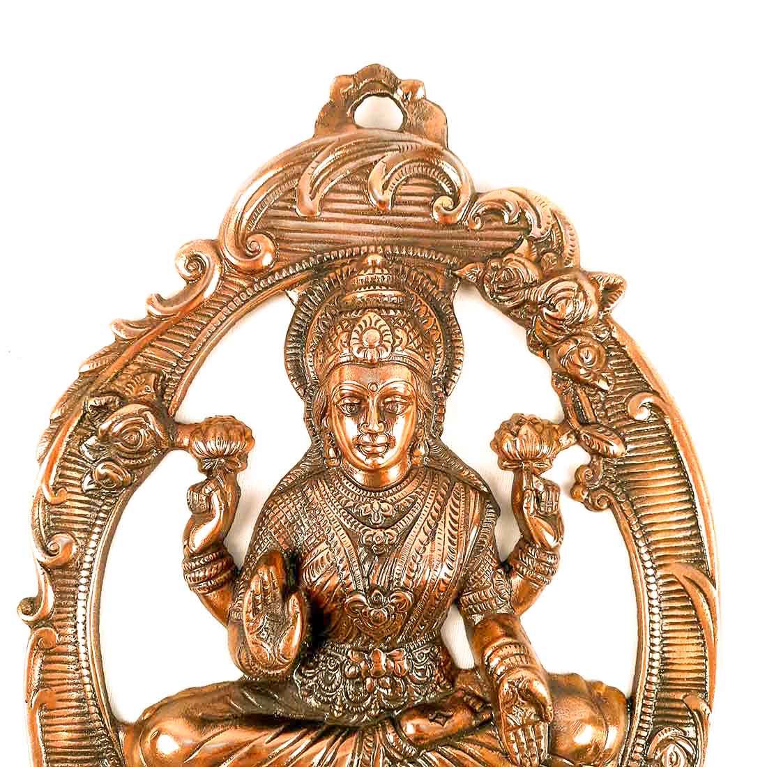 Lakshmi Wall Hanging Statue - Sitting on Lotus / Kamal | Goddess Laxmi Wall Art - for Home, Diwali Puja, Living Room & Office | Antique Wall Idol for Religious & Spiritual Decor - 16 Inch