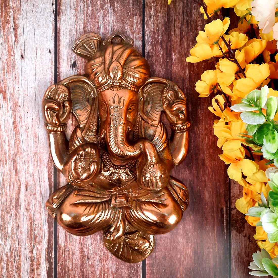 Ganesh Wall Hanging | Pagdi Ganesha Wall Decor - 13 Inch - ApkaMart