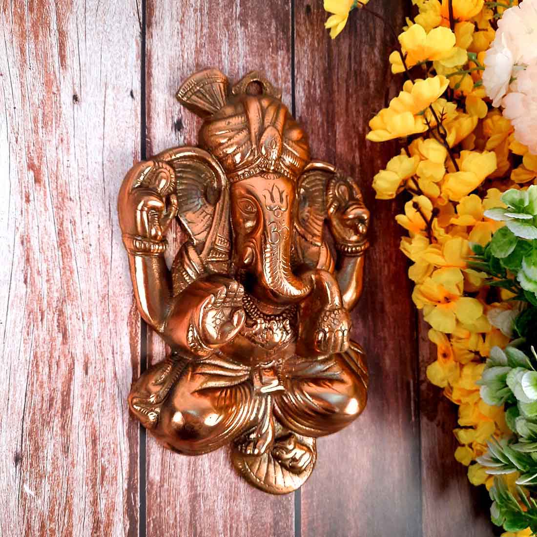 Ganesh Wall Hanging | Pagdi Ganesha Wall Decor - 13 Inch - ApkaMart