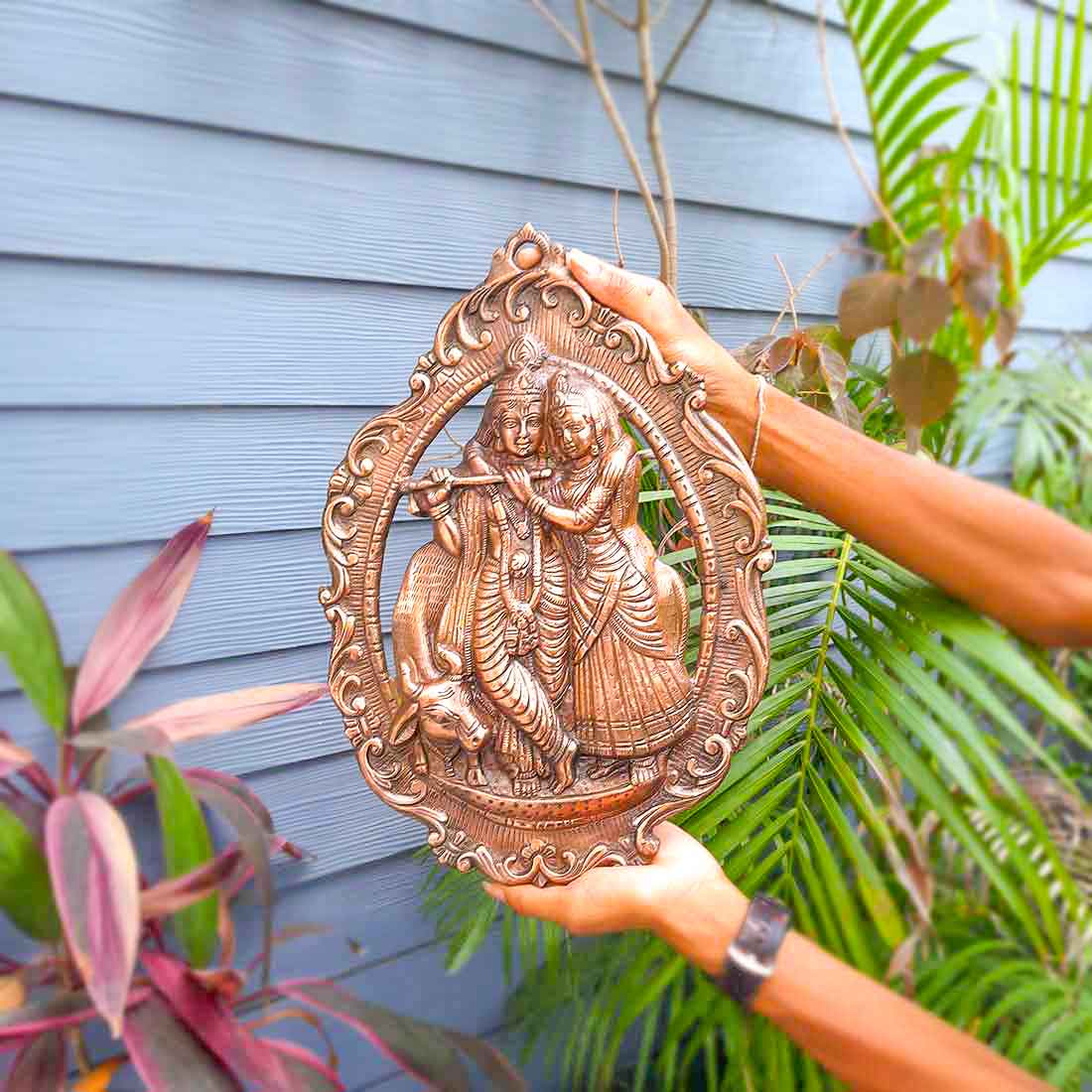 Radha Krishna Wall Art | Home Wall Decor - 16 Inch - ApkaMart