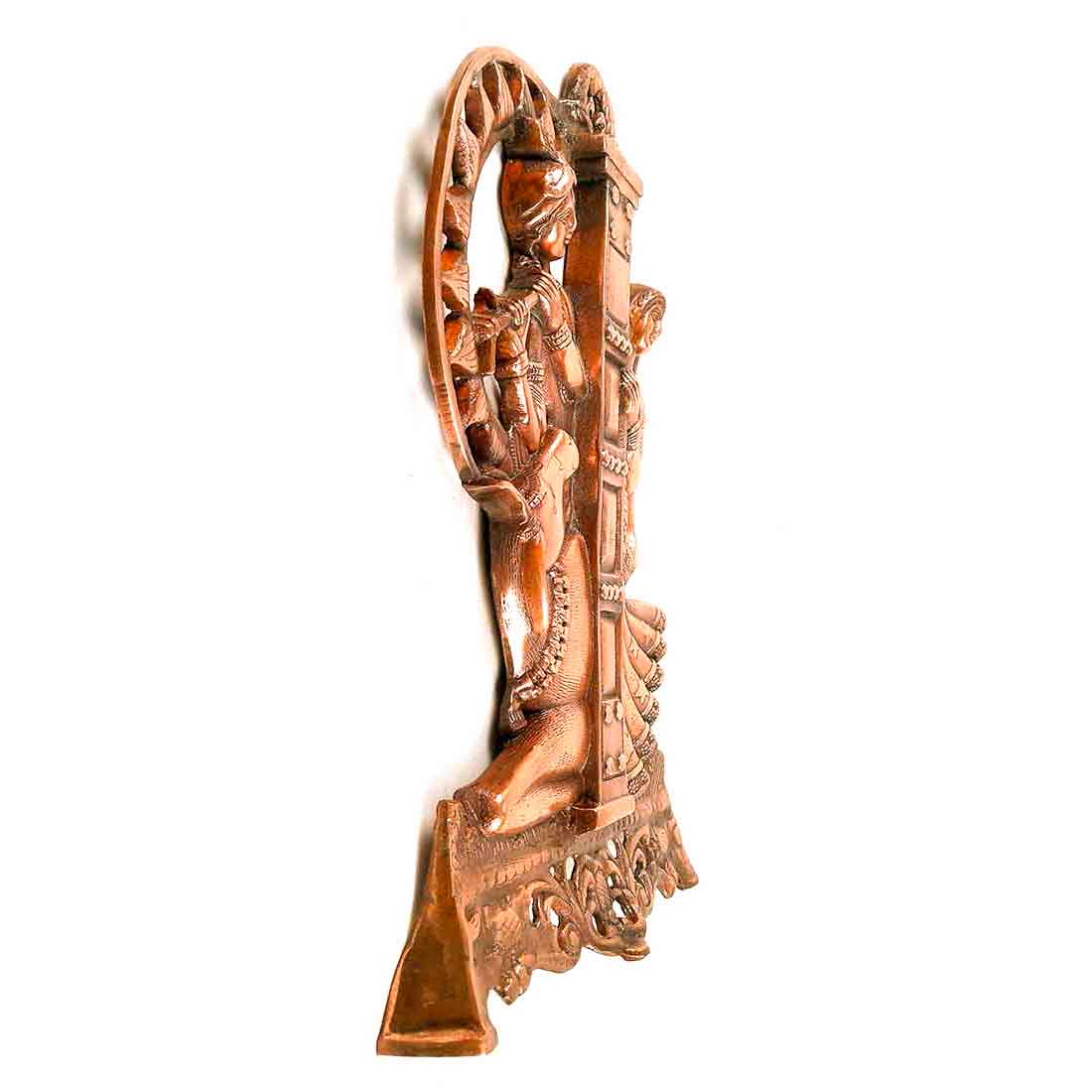 Radha Krishna Wall Hanging Idol | Shri Radha Krishna Playing Flute With Cow Wall Hanging Art Statue Murti | Religious & Spiritual Sculpture - for Gift, Home, Living Room, Office, Puja Room Decoration - 21 Inch