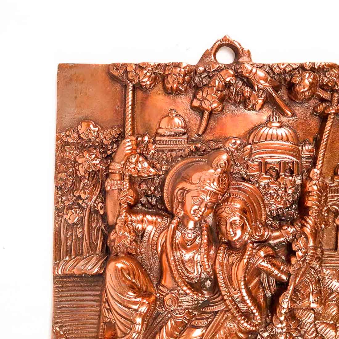 Radha Krishna Wall Art | Wall Art Decor Sitting on Swing - 15 Inch - ApkaMart