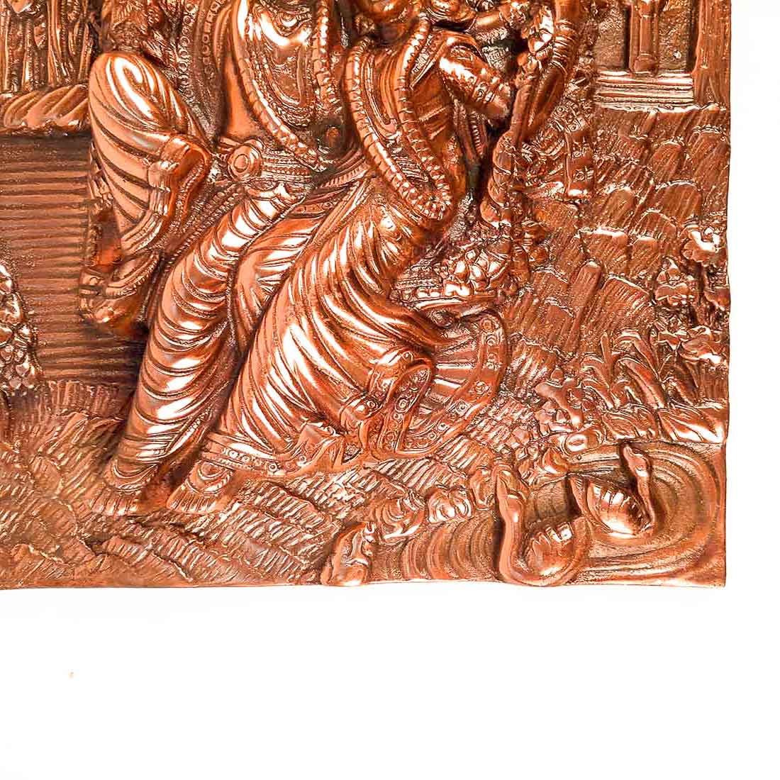 Radha Krishna Wall Art | Wall Art Decor Sitting on Swing - 15 Inch - ApkaMart