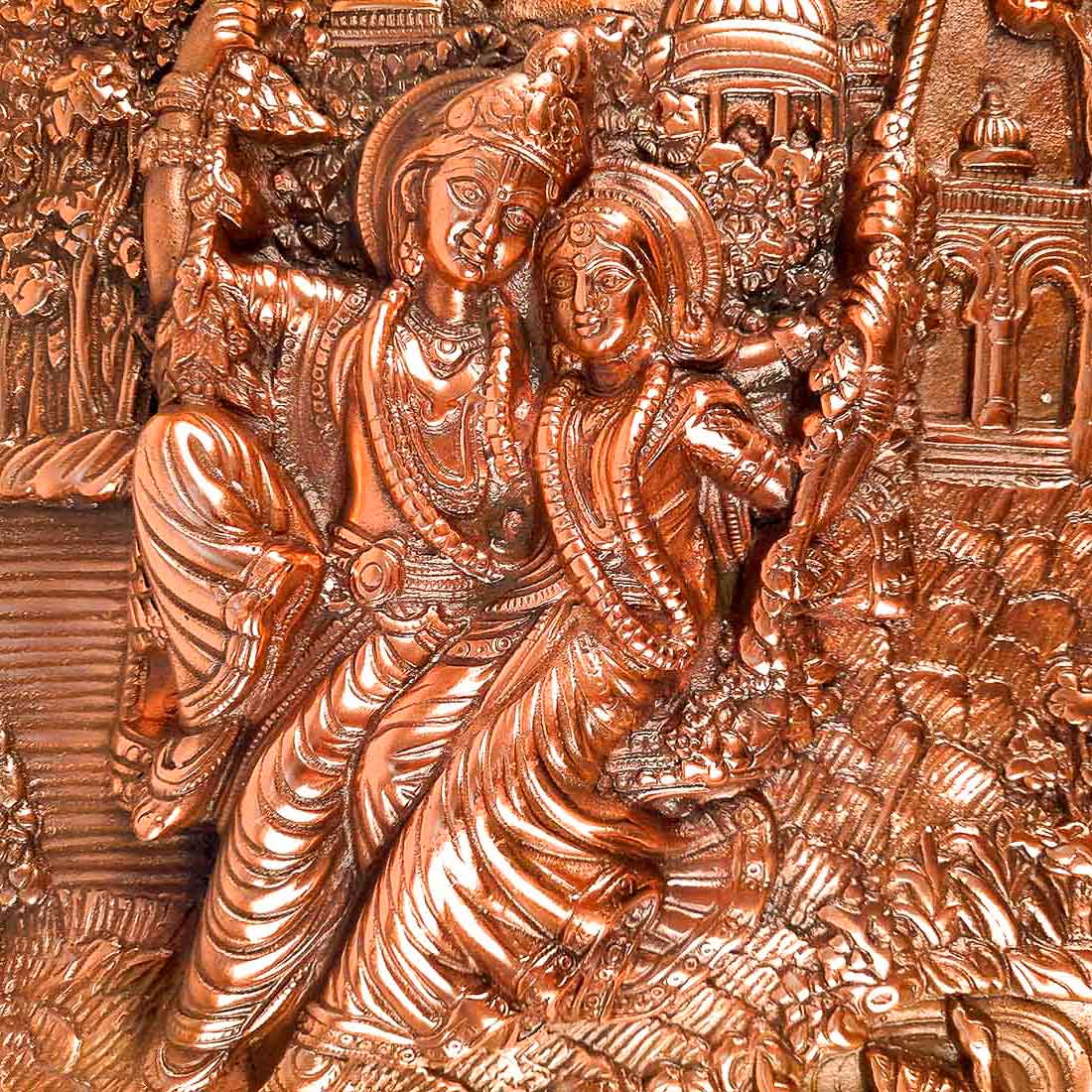 Radha Krishna Wall Art | Wall Art Decor Sitting on Swing - 15 Inch - ApkaMart