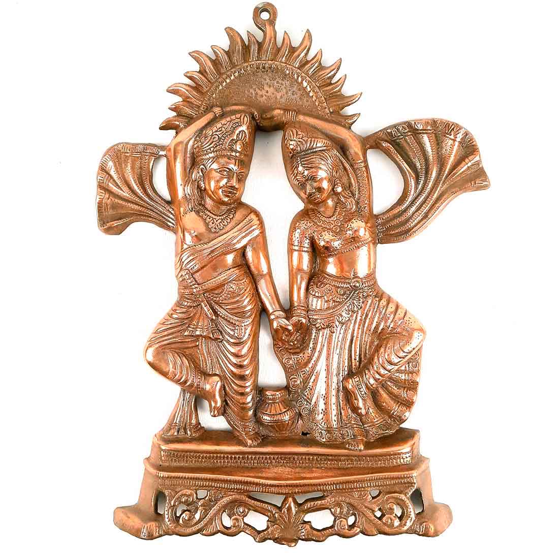 Radha Krishna Idol Wall Hanging Art | Radhe Krishna Dancing Wall Statue Murti | Wedding Gift for Couples | Religious Gift - for Home, Living Room, Office, Puja , Entrance Decoration  - 19 Inch