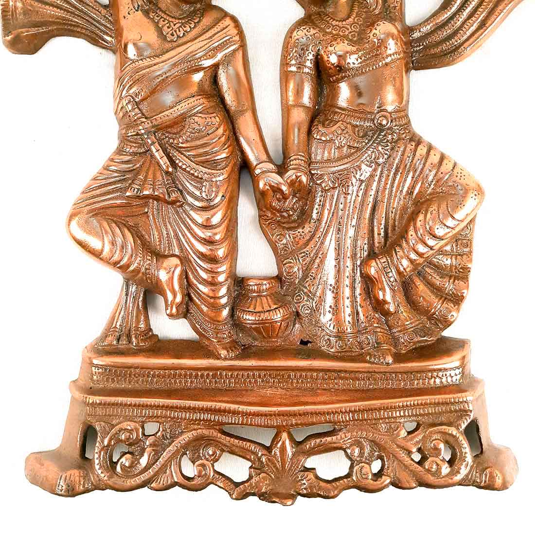 Radha Krishna Idol Wall Hanging Art | Radhe Krishna Dancing Wall Statue Murti | Wedding Gift for Couples | Religious Gift - for Home, Living Room, Office, Puja , Entrance Decoration - 19 Inch