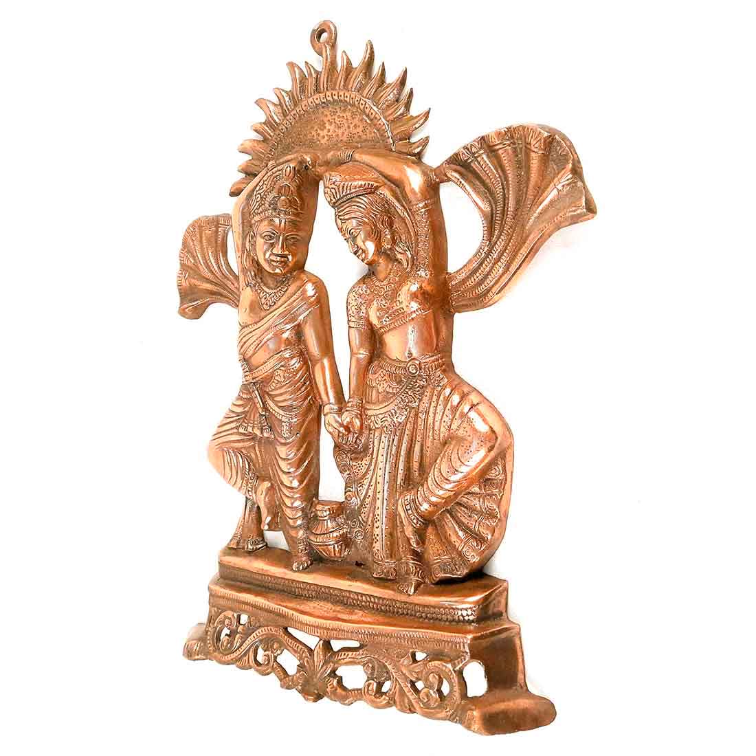 Radha Krishna Idol Wall Hanging Art | Radhe Krishna Dancing Wall Statue Murti | Wedding Gift for Couples | Religious Gift - for Home, Living Room, Office, Puja , Entrance Decoration - 19 Inch