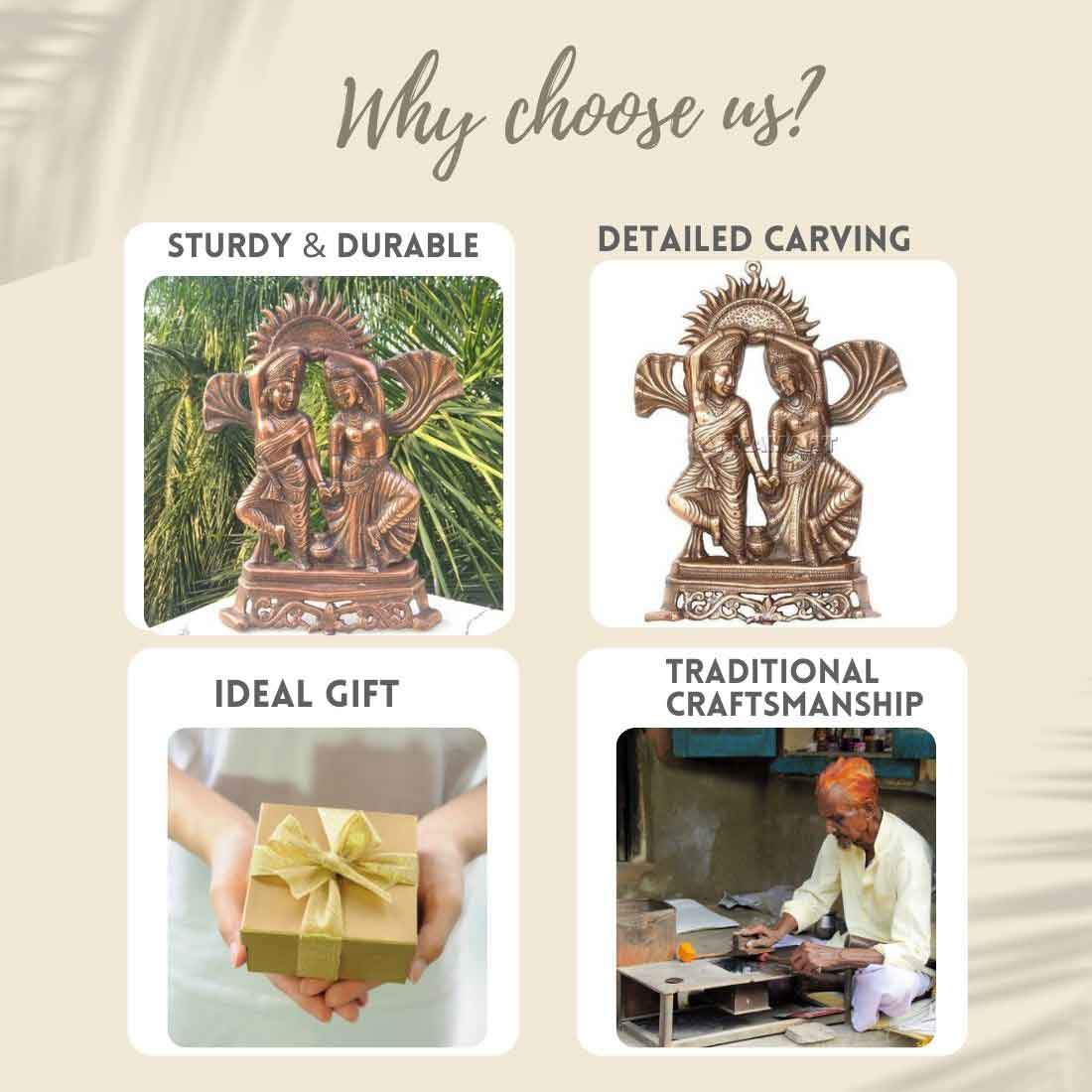 Metal Wall Art | Radha Krishna Wall Art Dancing - 19 Inch - ApkaMart