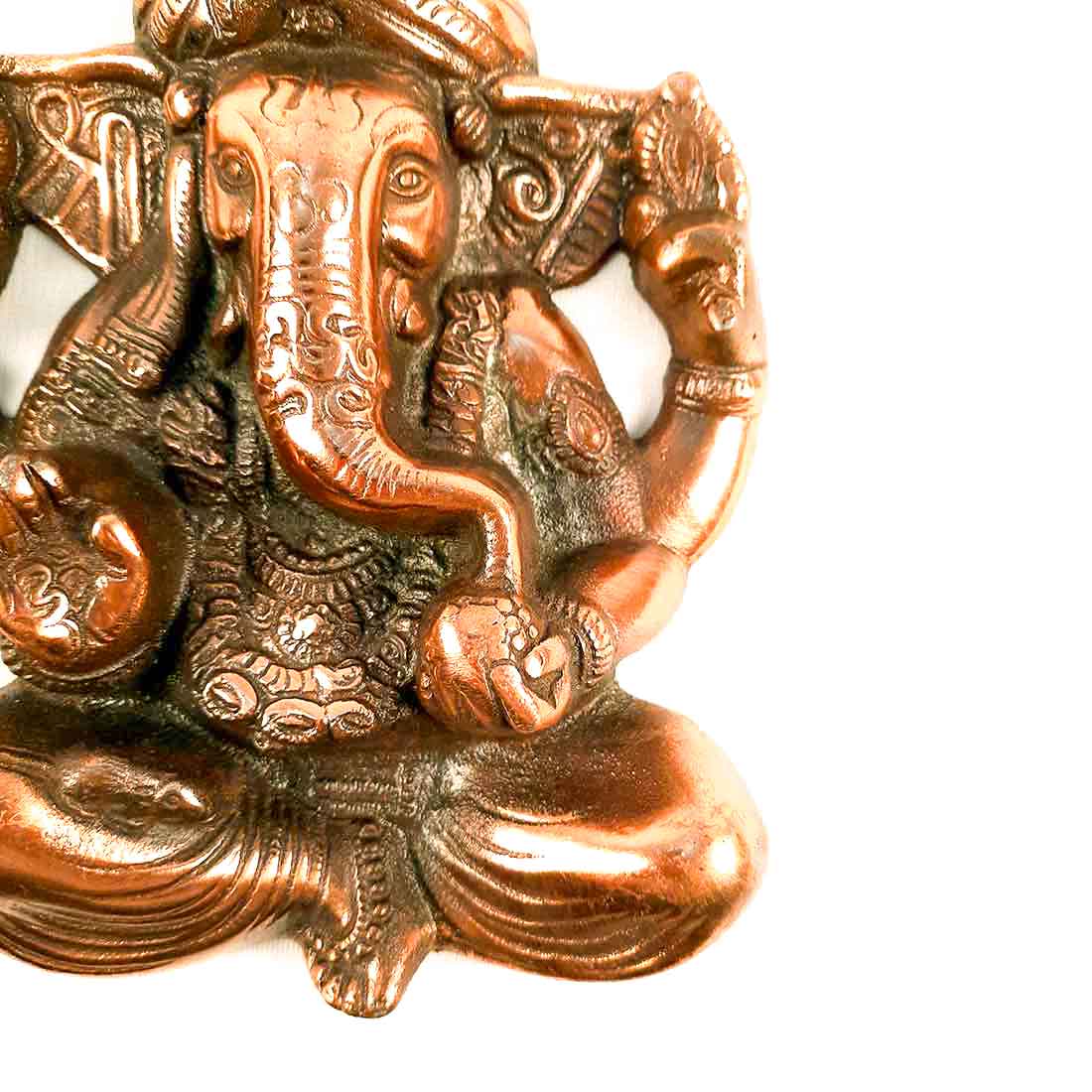 Ganesh Wall Hanging Statue | Lord Ganesha Wall Art - for Home, Puja, Living Room & Office | Antique Idol for Religious & Spiritual Decor - Apkamart #Size_10 Inch