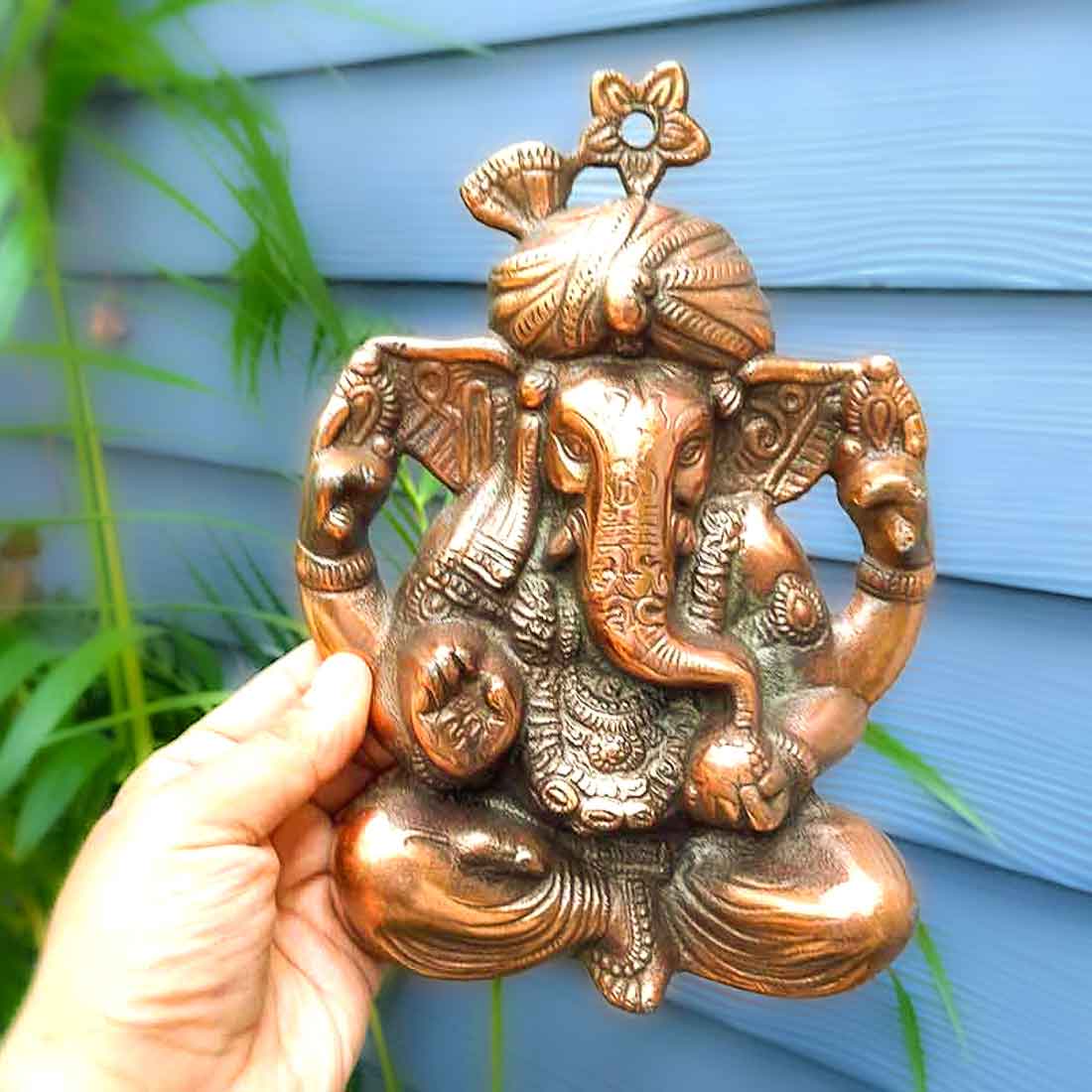 Ganesh Wall Hanging Statue | Lord Ganesha Wall Art - for Home, Puja, Living Room & Office | Antique Idol for Religious & Spiritual Decor - Apkamart #Size_10 Inch