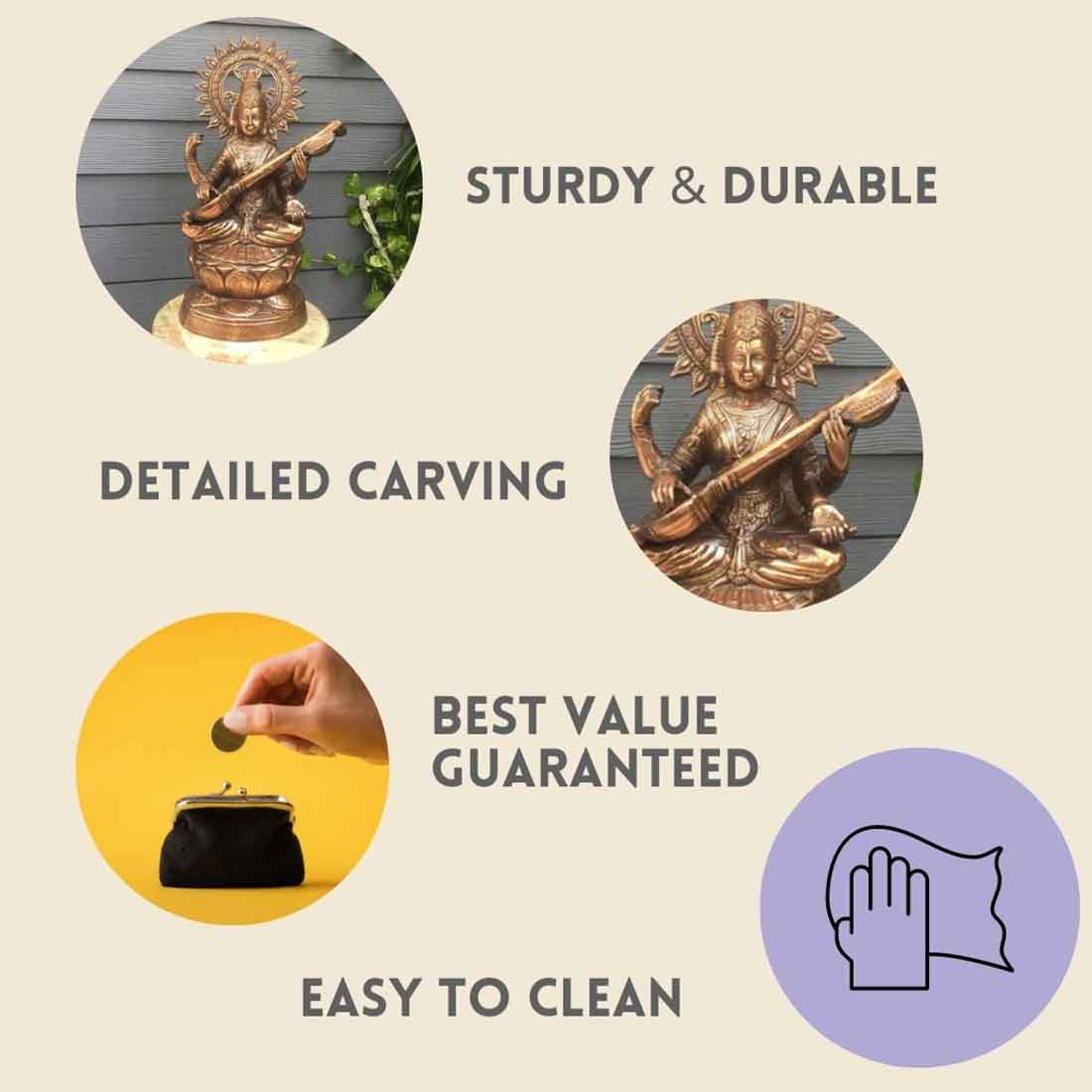 Big Saraswati Statue For Pooja, Office & Home decor - 25 inch - ApkaMart