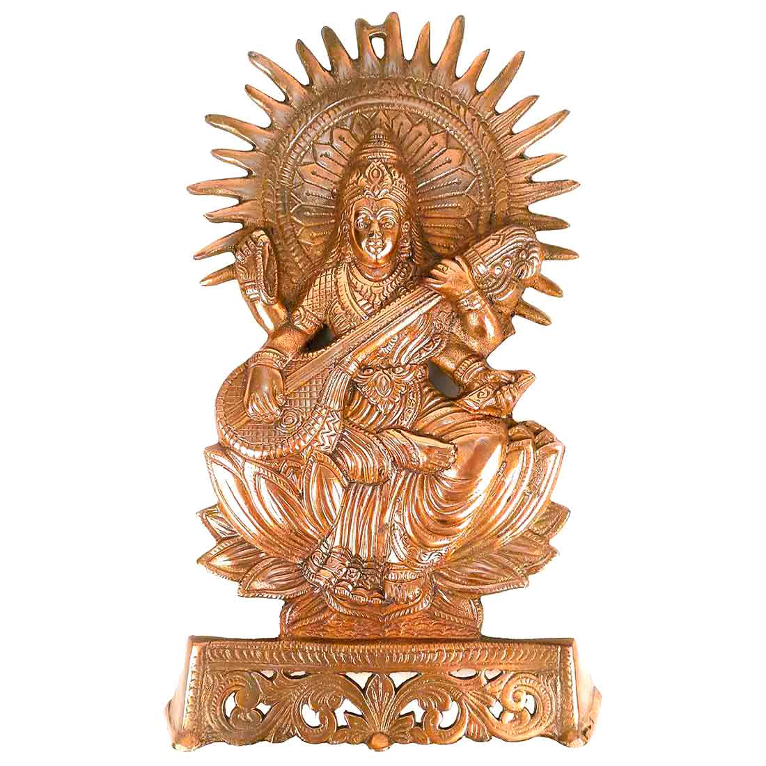Goddess Saraswati Wall Hanging - For Pooja, Temple & Home Decor - 16 Inch - ApkaMart