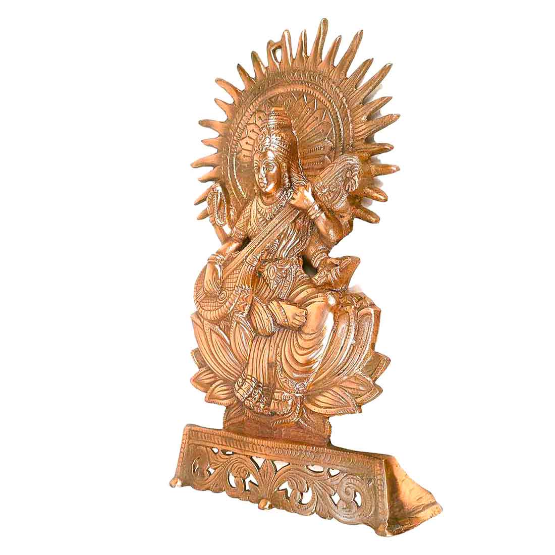 Goddess Saraswati Wall Hanging - For Pooja, Temple & Home Decor - 16 Inch - ApkaMart