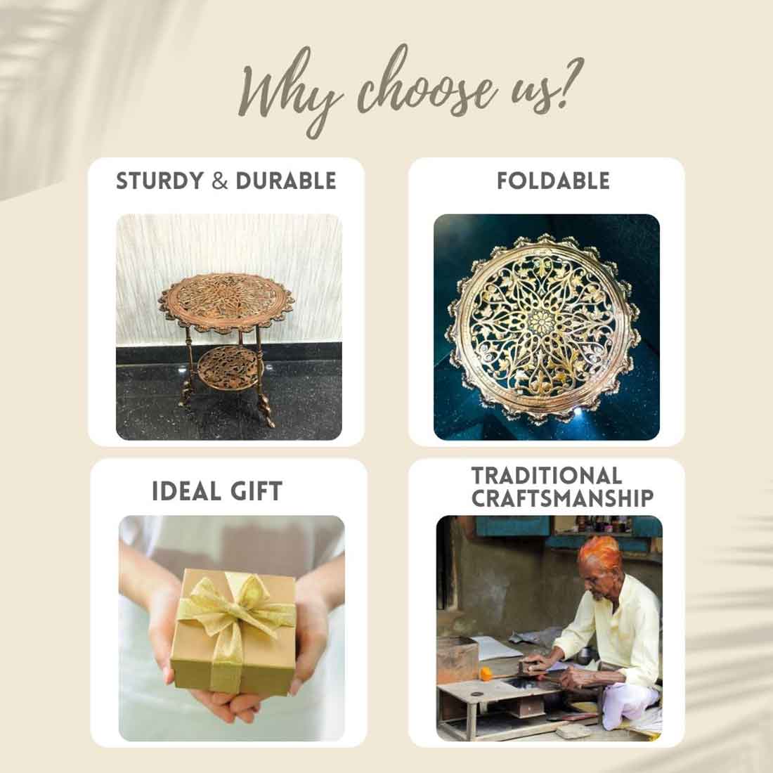 Designer Coffee Table | Corner Table for Living Room - for Home Decor & Gifts - 17 Inch - ApkaMart