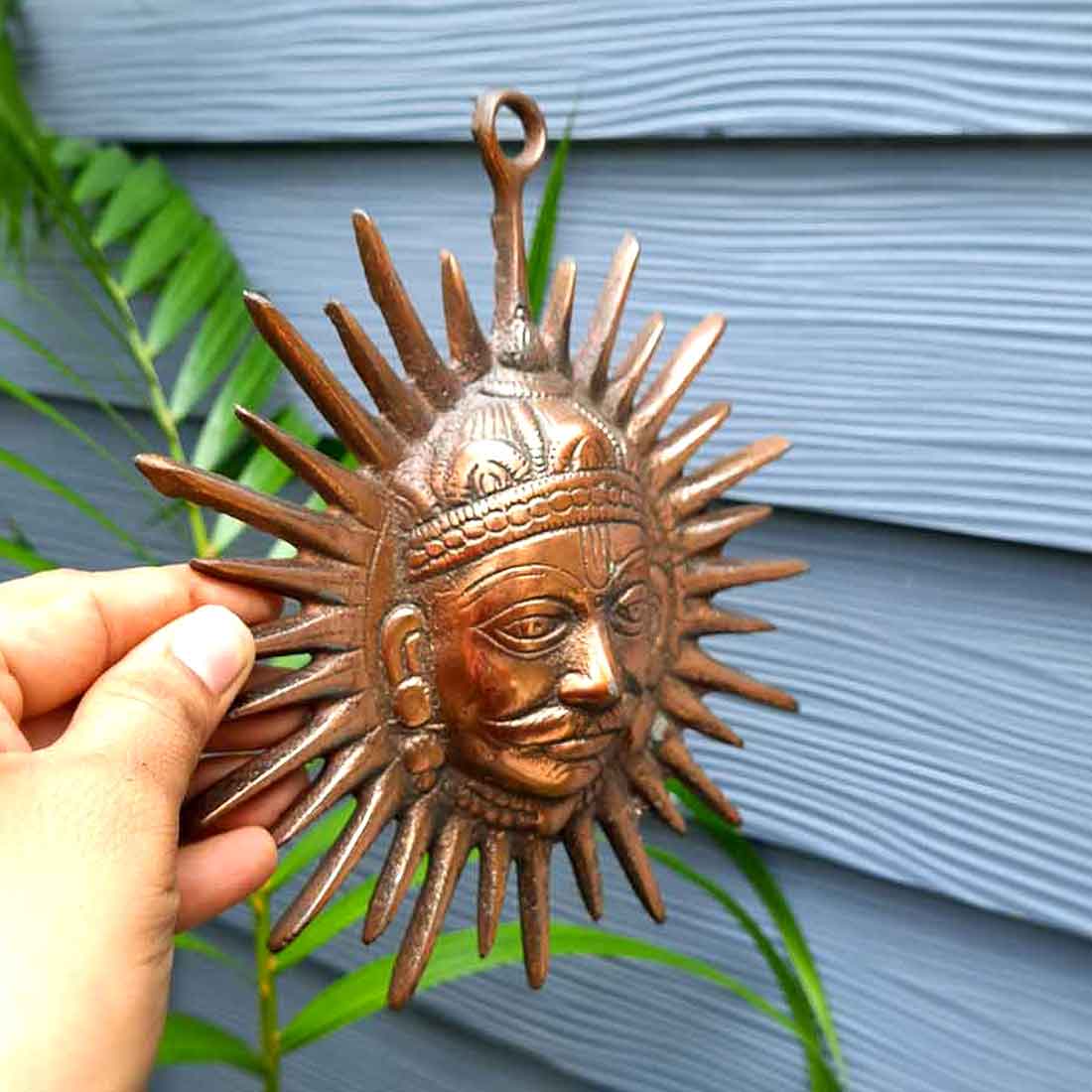 Sun Wall Hanging - Metal Wall Decor - For Living Room Interior Decoration - 6 Inch - ApkaMart #Size_8 Inch