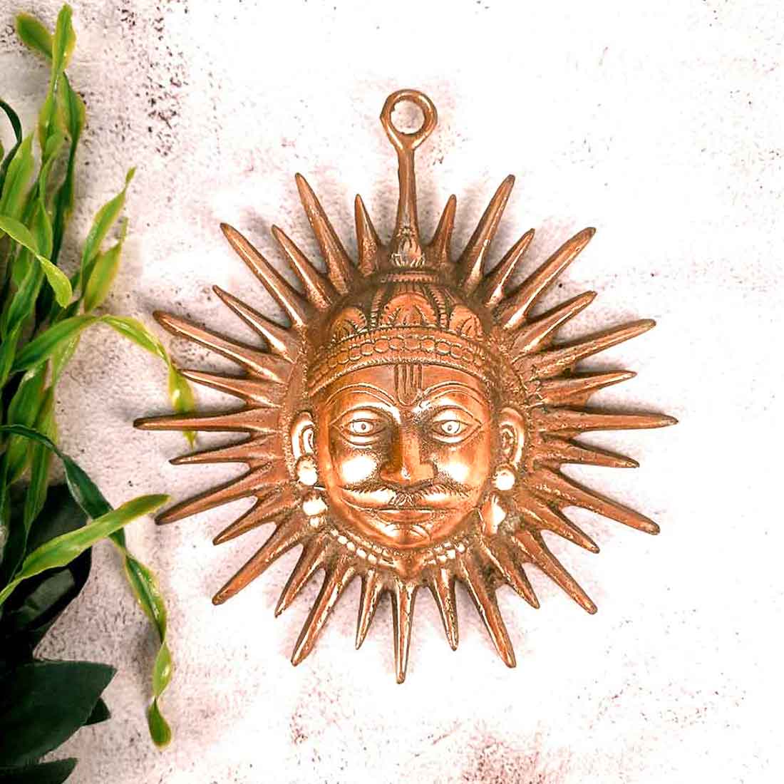 Sun Wall Hanging - Metal Wall Decor - For Living Room Interior Decoration - 6 Inch - ApkaMart #Size_8 Inch