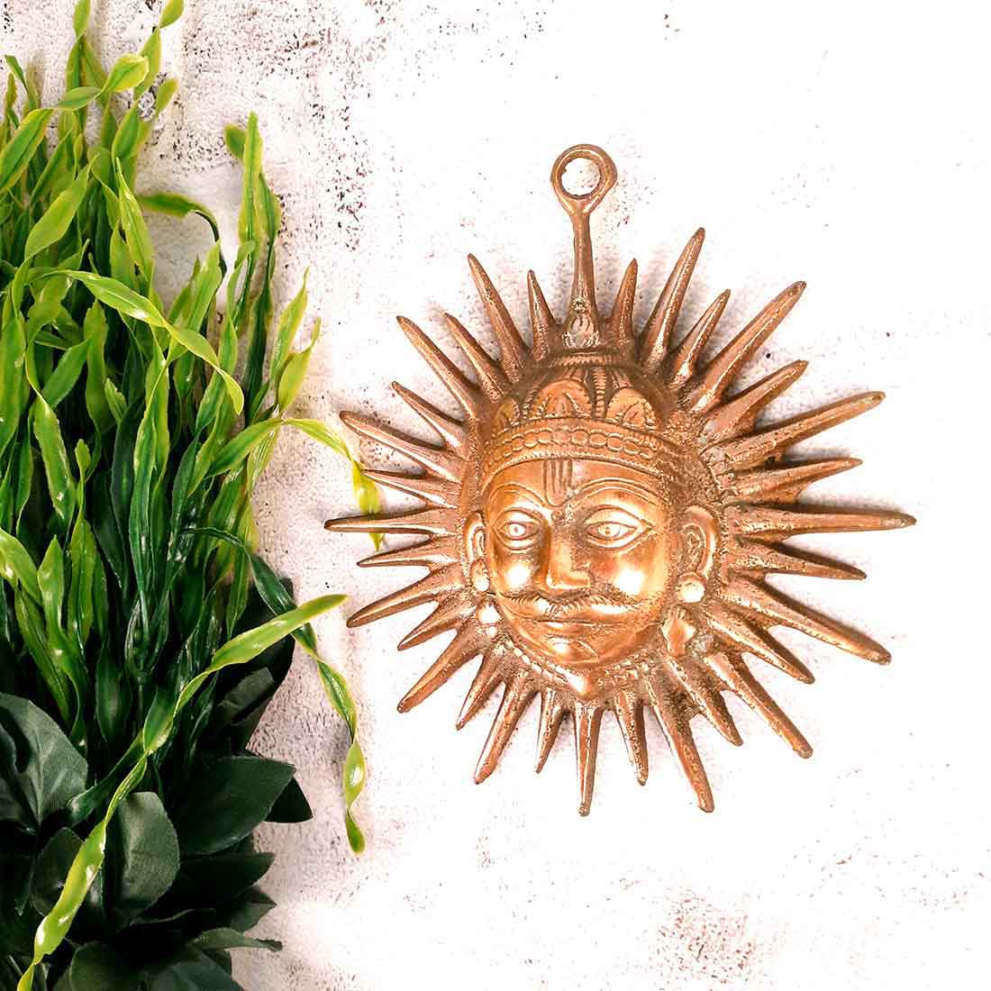 Sun Wall Hanging - Metal Wall Decor - For Living Room Interior Decoration - 6 Inch - ApkaMart #Size_8 Inch