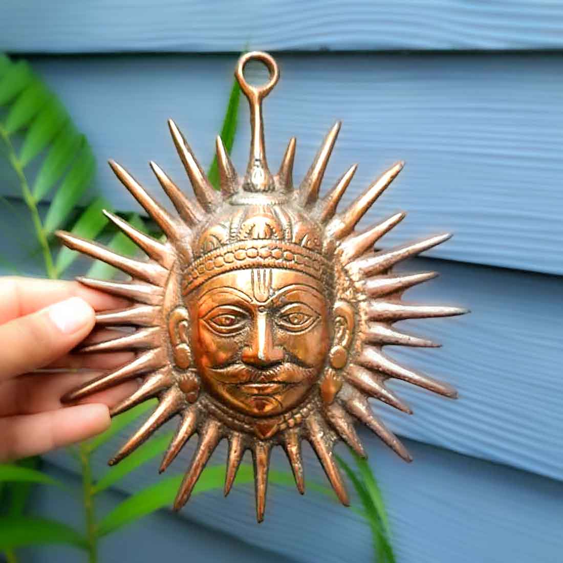 Sun Wall Hanging - Metal Wall Decor - For Living Room Interior Decoration - 6 Inch - ApkaMart #Size_8 Inch