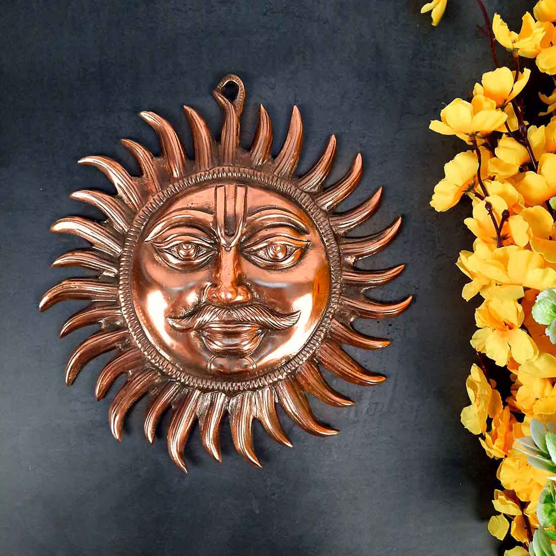 Sun Wall Hanging - Wall Decor for Pooja Room & Living Room - 13 Inch - ApkaMart