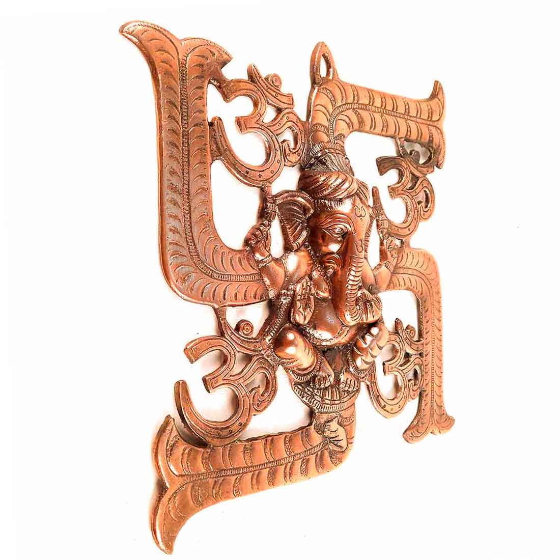 Swastik Ganesh Wall Decor - Vigha Harta Ganesha Wall Hanging -13 Inch - ApkaMart