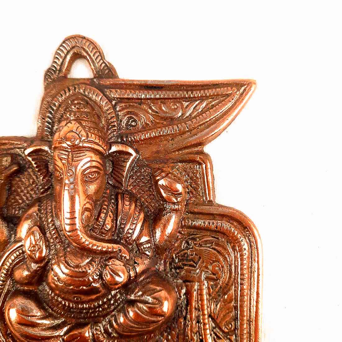 Ganesh Idol Home Entrance | Swastik Metal Wall Art Decor -7 Inch - ApkaMart