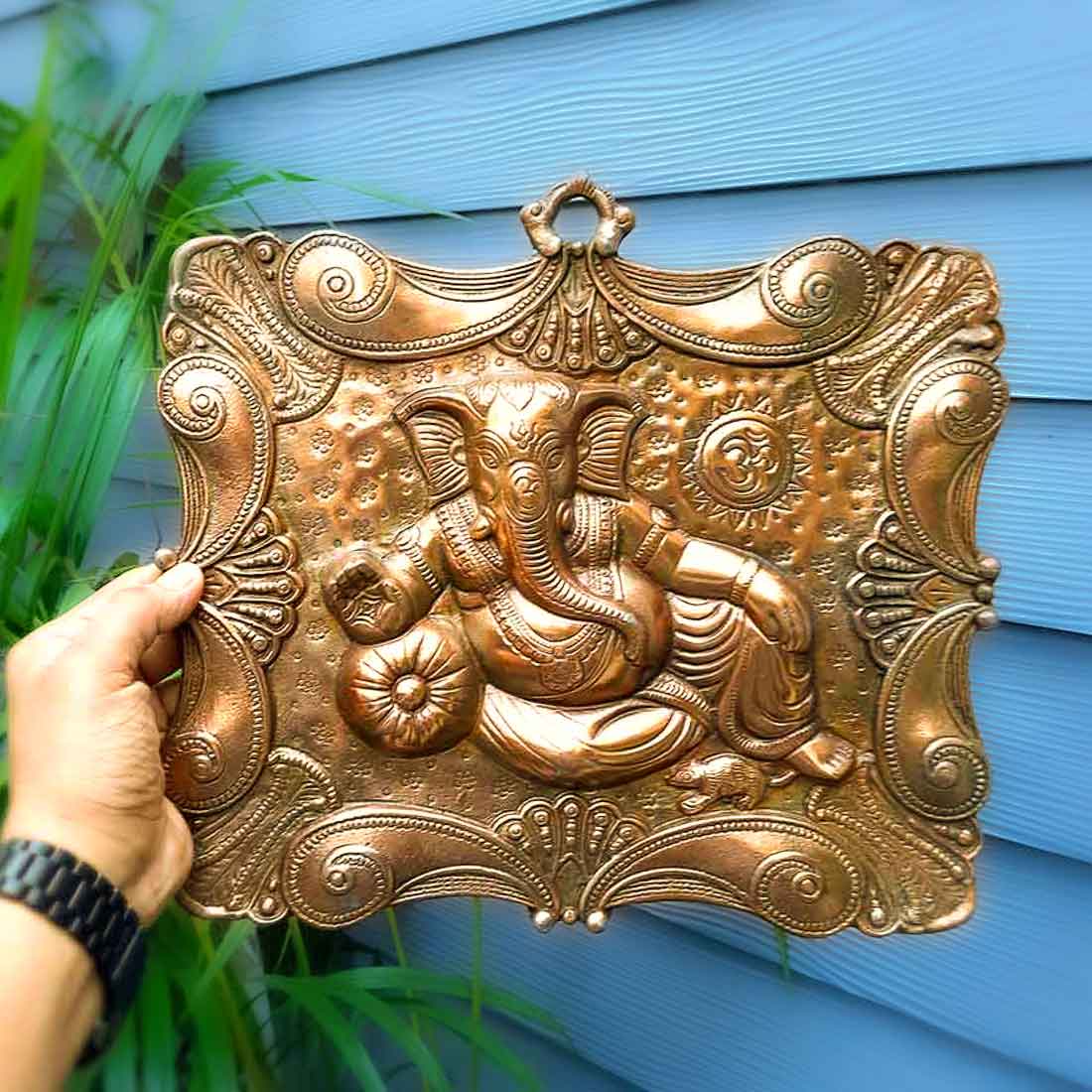 Ganesh Wall Hanging Statue | Ganesh Ji Wall Decor for Puja Room & Home Entrance |Temple Decor, Vastu, Diwali & House Warming Gift - 11 Inch