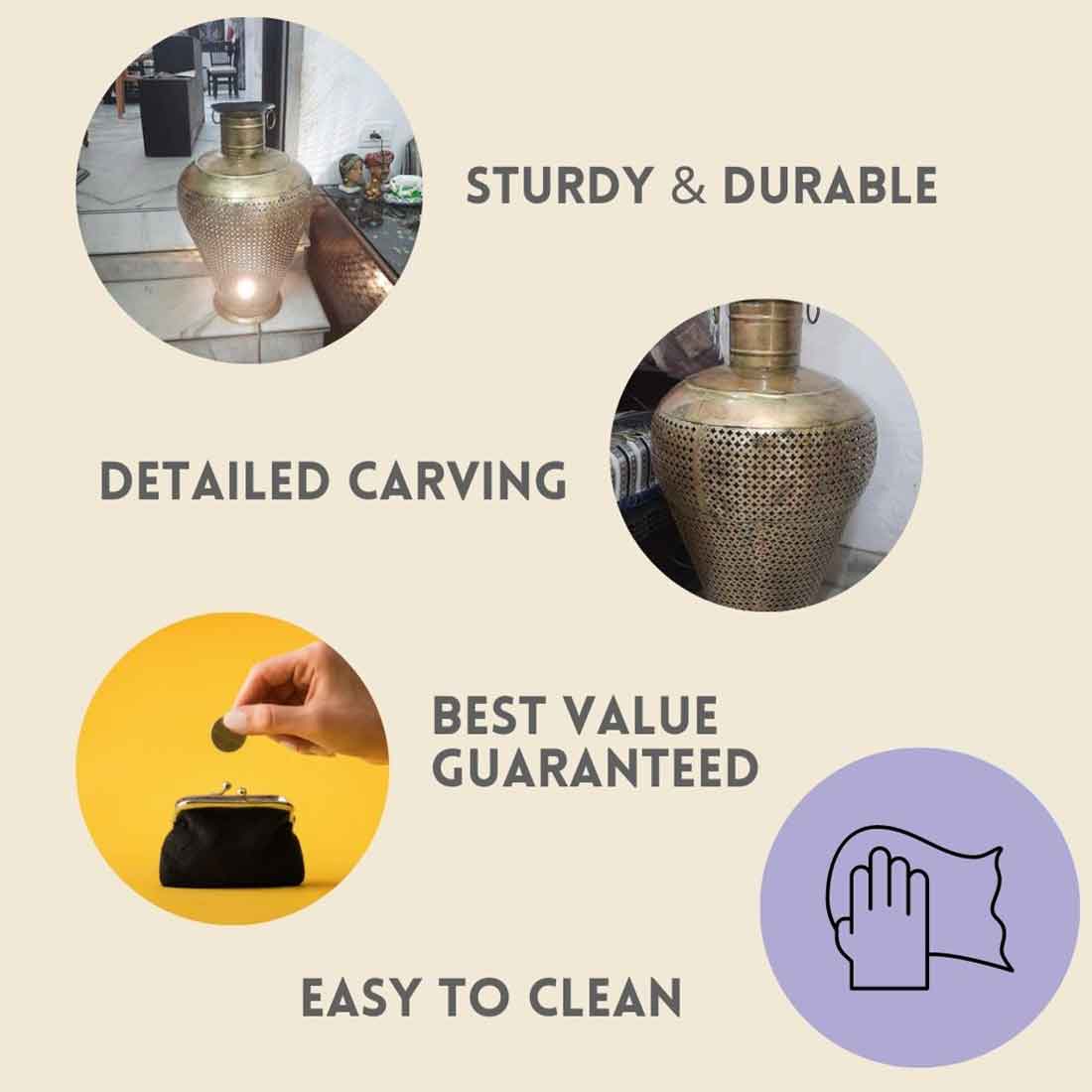 Vase with LED Lights | LED Lamp Showpiece - for Living Room & Gifts - 24 Inch - ApkaMart