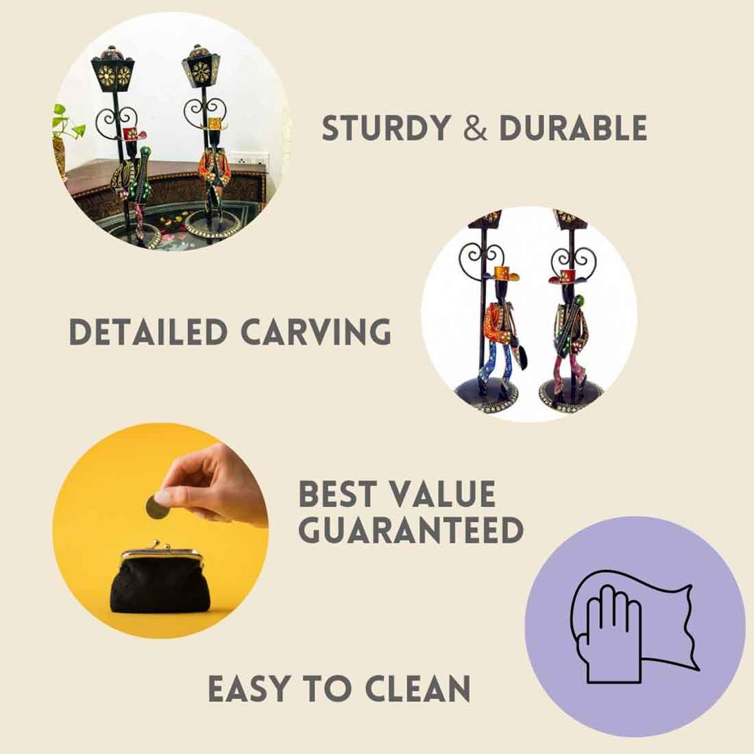 Musician Showpiece | Antique Showpiece - For Center Table Decoration- 22 Inch -Set of 2 - ApkaMart