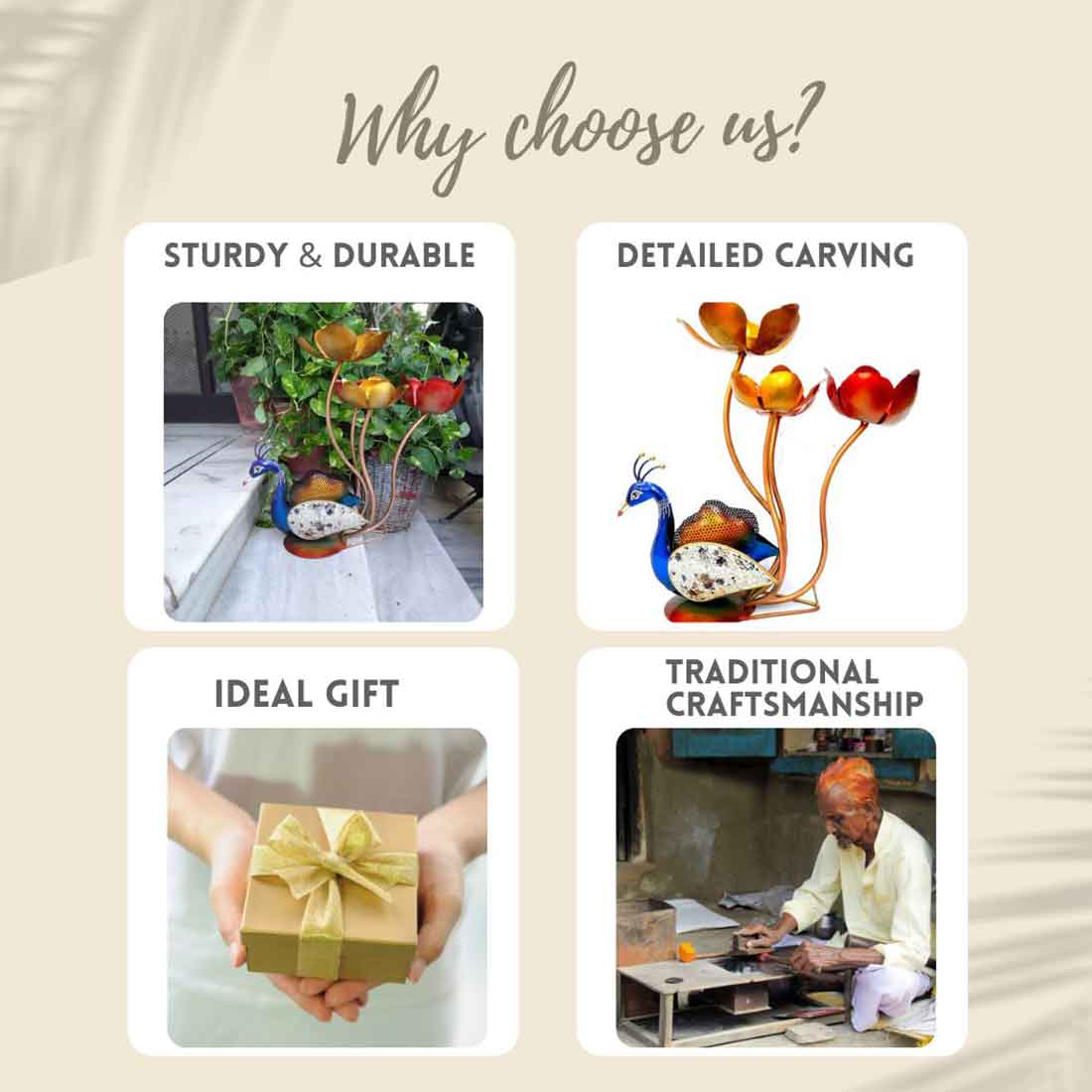 Peacock Showpiece - For Table Decor & Living Room- 18 Inch - ApkaMart